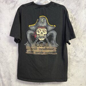 Vintage Sea Wolf Pirate T Shirt Mens XL Black Short Sleeve Y2K